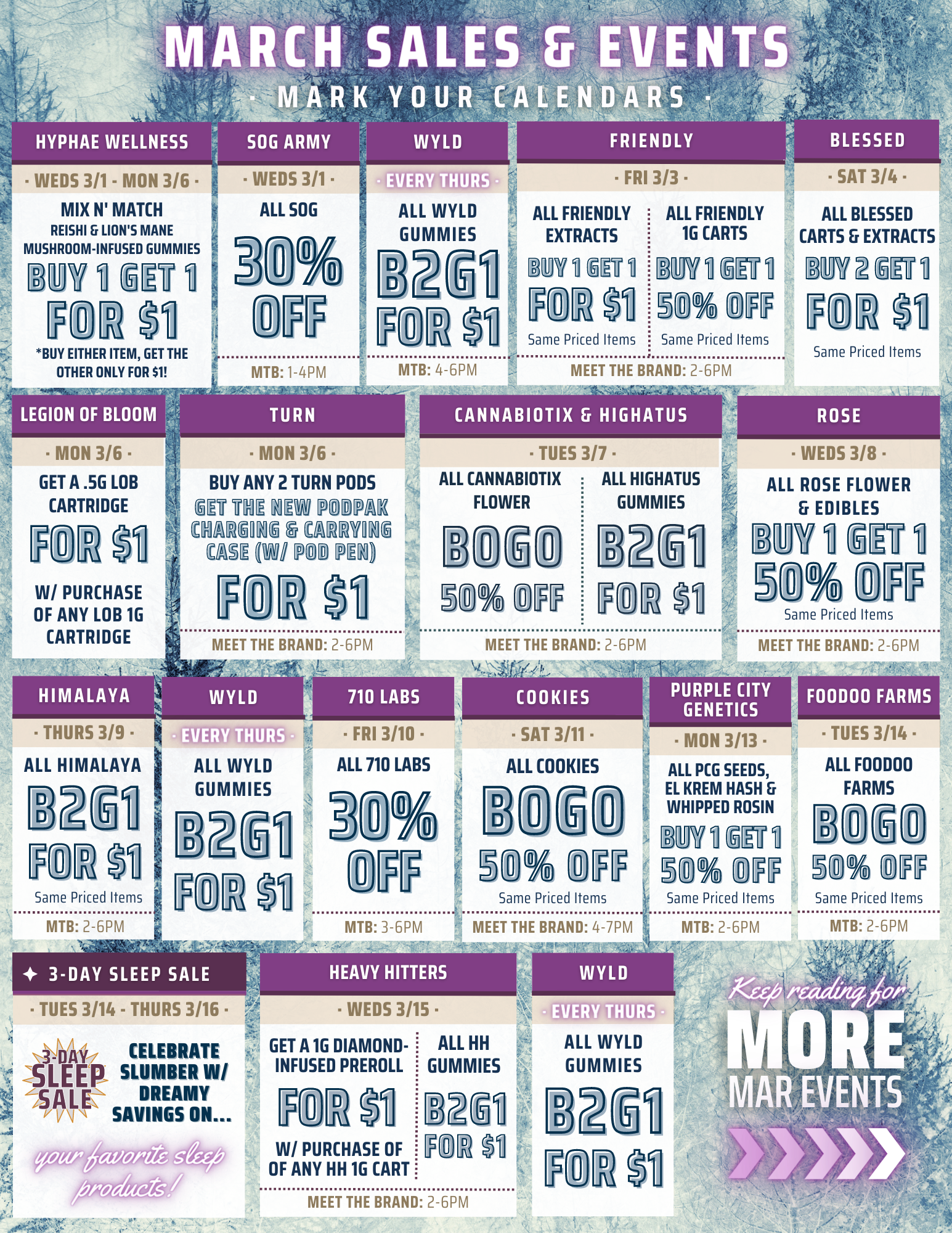 march sales and events